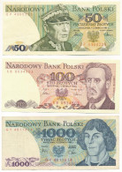 Lengyelország 1982. 1000Zl + 1986. 50Zl + 100Zl T:AU-F Poland 1982. 1000 Zlotych + 1986. 50 Zlotych + 100 Zlotych C:AU-F - Sin Clasificación