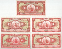 Peru 1960-1966. 10S (5xklf) T:F Peru 1960-1966. 10 Soles De Oro (5xdiff) C:F - Ohne Zuordnung