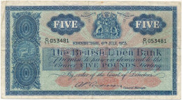 Skócia 1955. 5P "British Linen Bank" T:F  Scotland 1955. 5 Pounds "British Linen Bank" C:F Krause P#161 - Sin Clasificación