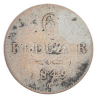 Ausztria 1849A 6kr Ag T:F  Austria 1849A 6 Kreuzer Ag C:F  Krause KM#2200 - Unclassified