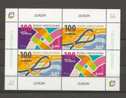 2007 MNH Bosnia Croatian Mail Block Postfris** - 2007