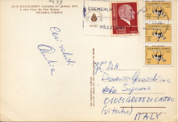 Philatelic Postcard With Stamps Sent From REPUBLIC OF TÜRKIYE To ITALY - Cartas & Documentos