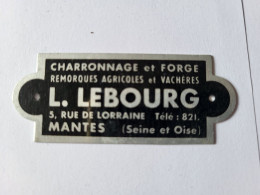 PLAQUE ALUMINIUM 78 YVELINES MANTES LEBOURG CHARRON CHARRONNAGE FORGE REMORQUES VACHERES - Landwirtschaft