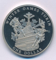 Cook-szigetek 2005. 1$ Cu-Ni "Torinói Téli Játékok" T:UNC Apró Folt Cook Islands 2005. 1 Dollar Cu-Ni "Winter Games Turi - Non Classés