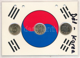 Dél-Korea 1994-1995. 10W-100W Aranyozva (3xklf) Díszlapon T:AU South Corea 1994-1995. 10 Won - 100 Won Gilt (3xdiff), On - Sin Clasificación