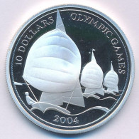 Fidzsi-szigetek 2003. 10$ Ag "2004-es Olimpiai Játékok, Athén" T:PP  Fiji 2003. 10 Dollars Ag "Olympic Games 2004, Athen - Sin Clasificación