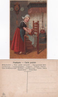 3817147Meisje Poest Het Koper – Meisje Met Plant 1906 (2 Kaarten) - Autres & Non Classés