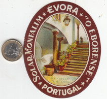 ETIQUETA - STICKER - LUGGAGE LABEL PORTUGAL HOTEL SOLAR MONFALIM EN EVORA - Hotel Labels