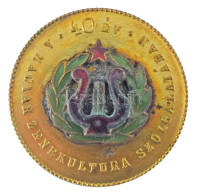 ~1965-1970. "40 év A Magyar Zenekultúra Szolgálatában" Aranyozott, Zománcozott Bronz Jelvény (28mm) T:AU,XF Patina - Unclassified