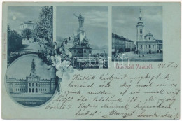 T2/T3 1899 (Vorläufer) Arad, Baross Park, Vértanúk Szobra, Római Katolikus Templom, Városháza. Révész Nándor Kiadása / P - Non Classificati