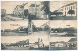 * T2/T3 1907 Balázsfalva, Blasendorf, Blaj; Vasútállomás Vonattal, Utcaképek, Templom, Sinberger Salamon üzlete és Saját - Non Classés