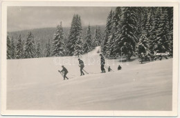 T2 1942 Borszék, Borsec; Téli Sport, Síelők. Heiter György Eredeti Felvétele és Kiadása / Winter Sport, Skiing. - Non Classés