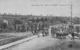 AIXE-sur-VIENNE (Haute-Vienne) - Le Pont Sur La Vienne, Attelages Boeufs - Ecrit (2 Scans) Vanhauwaert 39 R Bell Roubaix - Aixe Sur Vienne