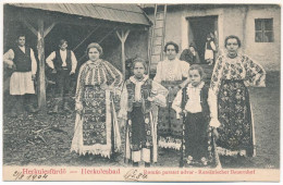 * T2 1904 Herkulesfürdő, Baile Herculane; Román Paraszt Udvar / Rumänischer Bauernhof / Romanian Folklore, Farm - Ohne Zuordnung
