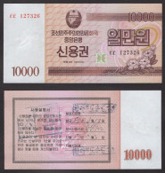 Korea Credit Ticket 2003 10000won AUNC+ - Corea Del Nord