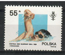 Poland 1988 Mi 3154 MNH  (LZE4 PLD3154) - Schwimmen