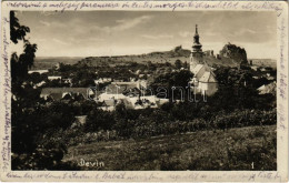 T2/T3 1928 Dévény, Theben A. D. Donau, Devín (Pozsony, Bratislava); Várrom, Templom / Castle Ruins, Church. Photo (fl) - Zonder Classificatie