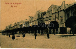 T2/T3 1907 Eperjes, Presov; Fő Utca, Cattarino Sndor Papír üzlete. (W.L. ?) No 614. / Main Street, Shops (EK) - Unclassified