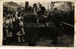 T2/T3 1938 Galánta, Galanta; Bevonulás, Országzászló Avatás. Hátoldalon Magyar Szalag / Entry Of The Hungarian Troops, H - Sin Clasificación