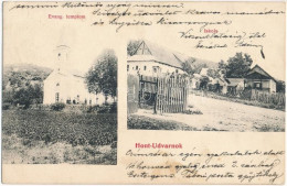 * T2 1911 Hontudvarnok, Hont-Udvarnok, Dvorníky (Teszér, Hontianske Tesáre); Evangélikus Templom, Iskola. Berczel Sándor - Sin Clasificación