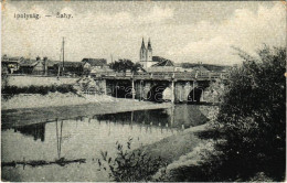 T3 1938 Ipolyság, Sahy; Folyópart és Híd. Neumann Kiadása / Riverside, Bridge (fa) - Non Classificati