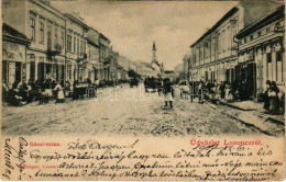 * T2/T3 1902 Losonc, Lucenec; Gácsi Utca, Lisztraktár, üzletek. Redlinger Kiadása / Street, Shops (fl) - Zonder Classificatie