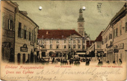 * T4 1899 (Vorläufer) Nagyszombat, Tyrnau, Trnava; Hauptplatz / Fő Tér, Szentháromság Szobor, Bauer, Manheimer, Hugo Mar - Ohne Zuordnung