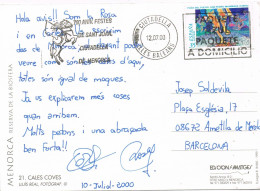 54358. Postal CIUDADELA (Menorca) Baleares 2000.  Vista De CALES COVES - Briefe U. Dokumente