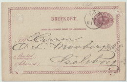 SUÈDE / SWEDEN - 1882 - TPO CDS "L.S.S." (Lindköping-Skara-Stenstorp) On 6ö Postal Card Mi.P7 Addressed To Göteborg - Cartas & Documentos