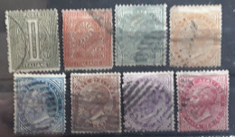 ITALIA ITALIE ITALY 1863 - 1867, Vittorio Emanuele II ,8 Timbres Yvert 12 / 20, Sauf 17, Obl Cote 32 E - Afgestempeld