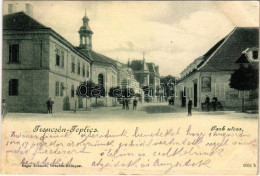 T2/T3 1901 Trencsénteplic, Trencianske Teplice; Park Utca, üzletek. Edgar Schmidt Kiadása / Street View, Shop (kis Szaka - Sin Clasificación