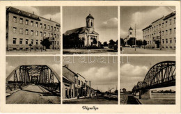 * T2/T3 1939 Vágsellye, Schelle, Sala Nad Váhom; Hidak, Járási Hivatal, Templom / Bridges, County Hall, Church (EK) - Ohne Zuordnung