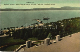 T2 1909 Crikvenica, Cirkvenica; Na Molu Therapije / Hajó érkezése A Therapia Mólójához / Am Molo Des Hotels Therapia / S - Non Classés