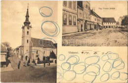 T2/T3 1914 Vinkovce, Vinkovci; Trg. Franje Josipa / Ferenc József Tér, Templom. Kremer Kiadása / Square, Church (EK) - Non Classificati