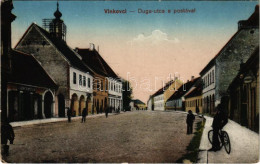 T2/T3 1917 Vinkovce, Vinkovci; Duga Utca, Posta, Gyógyszertár. Vasúti Levelezőlapárusítás 8829. / Street View, Post Offi - Unclassified