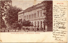 T2/T3 1901 Apatin, Polgári Iskola, Gasz Mátyás üzlete / Bürgerschul Gebäude / School, Shop (fl) - Non Classificati