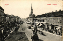 ** T3 Újvidék, Novi Sad; Kossuth Lajos Utca, Villamos, Klein és Popper üzlete, Takarékpénztár / Street View, Tram, Shops - Sin Clasificación