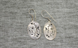 Vintage Earrings German Silver - Boucles D'oreilles