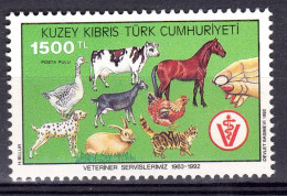 TURKYSH CYPRUS  - 1992  -  FARM ANIMALS - DOG  AND OTHERS -  VETERINARY - 1 V. MNH - - Honden