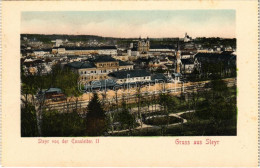 ** T2 Steyr, Von Der Ennsleiten / General View, Railway Station, From Postcard Booklet - Ohne Zuordnung
