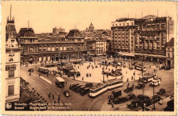 ** T2/T3 Brussels, Bruxelles; Rogierplaats, Noordstation / Square, Railway Station, Trams, Automobiles (EK) - Non Classificati