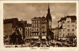 * T2 1927 Brno, Brünn; Krautmarkt / Herb Market, Shops Of Fr. Dohnalek, Hubert Lamplota - Non Classificati