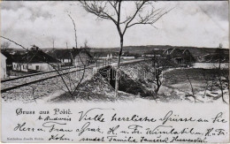 T2/T3 1906 Porící, Poric B. Budweis (Borsov Nad Vltavou); General View, Railway Bridge - Non Classificati