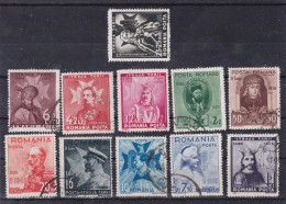 Romania 1938 King Carl II 11v, FINE USED, History - Sport - Kings & Queens (Royalty) - Scouting - Used Stamps