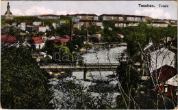 T2/T3 1916 Cieszyn, Teschen; General View, Bridge + "K.u.k. Zensuriert Teschen" - Non Classificati