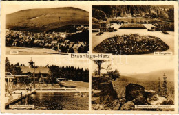 T2 Braunlage-Harz, Total, Waldschwimmbad, Kurgarten, Brockenblick V. Jermerstein - Non Classificati