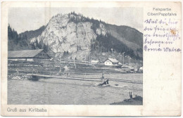 * T3/T4 1915 Tibau, Ciben, Pappfalva (Carlibaba, Kirlibaba; Bukovina, Bukowina, Bucovina); Felspartie / Wooden Bridge (f - Zonder Classificatie