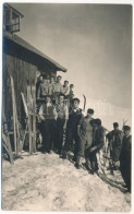 * T2 1935 Varful Cu Dor, Cabana / Winter Sport, Skiers. Photo - Unclassified