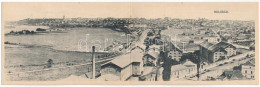 ** T2/T3 Beograd, Belgrad; General View, Railway Station, Trains, 2-tiled Folding Panoramacard - Sin Clasificación