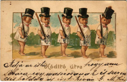 T3/T4 1901 Hódító útra / Children Art Postcard, Litho (EB) - Non Classés